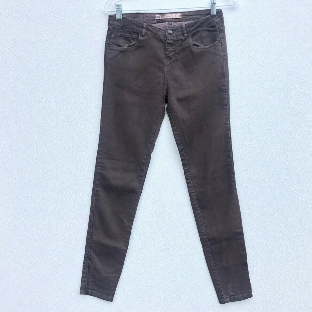 Zara Size 4 Jeans Trafaluc Vintage Wash Open Ankle Zip Mid Rise Premium Stretch